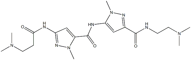 N-[2-(Dimethylamino)ethyl]-1-methyl-5-[[1-methyl-3-[(2-dimethylaminoethyl)carbonylamino]-1H-pyrazol-5-yl]carbonylamino]-1H-pyrazole-3-carboxamide Structure