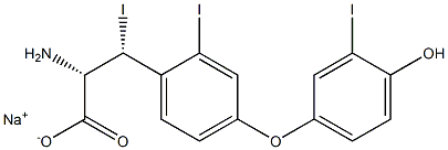 (2S,3R)-2-Amino-3-[4-(4-hydroxy-3-iodophenoxy)-2-iodophenyl]-3-iodopropanoic acid sodium salt Struktur