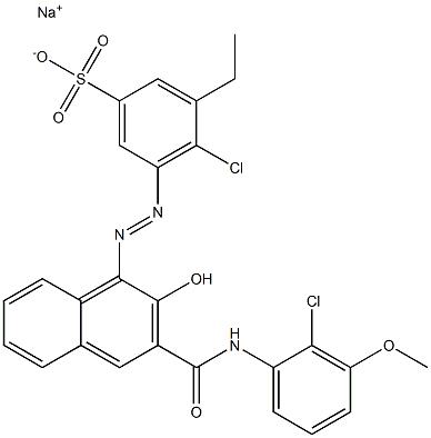 4-Chloro-3-ethyl-5-[[3-[[(2-chloro-3-methoxyphenyl)amino]carbonyl]-2-hydroxy-1-naphtyl]azo]benzenesulfonic acid sodium salt