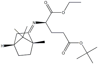 (2R)-2-[[(1R,4R)-ボルナン-2-イリデン]アミノ]グルタル酸1-エチル5-tert-ブチル 化学構造式