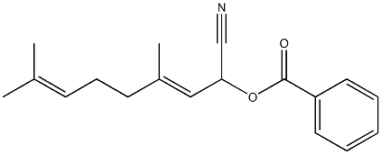 Benzoic acid 1-cyano-3,7-dimethyl-2,6-octadienyl ester,,结构式