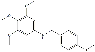 4-メトキシ-N-(3,4,5-トリメトキシフェニル)ベンゼンメタンアミン 化学構造式