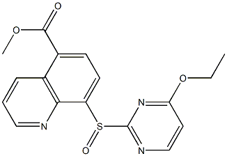 8-[(4-エトキシピリミジン-2-イル)スルフィニル]キノリン-5-カルボン酸メチル 化学構造式
