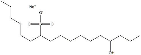 14-ヒドロキシヘプタデカン-7-スルホン酸ナトリウム 化学構造式