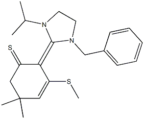  5,5-Dimethyl-2-[(1-benzyl-3-isopropyltetrahydro-1H-imidazol)-2-ylidene]-3-(methylthio)-3-cyclohexene-1-thione