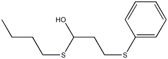 3-(フェニルチオ)-1-(ブチルチオ)-1-プロパノール 化学構造式