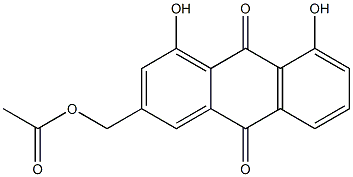 4,5-Dihydroxy-2-(acetoxymethyl)anthracene-9,10-dione,,结构式