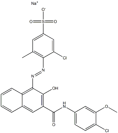 3-Chloro-5-methyl-4-[[3-[[(4-chloro-3-methoxyphenyl)amino]carbonyl]-2-hydroxy-1-naphtyl]azo]benzenesulfonic acid sodium salt Structure