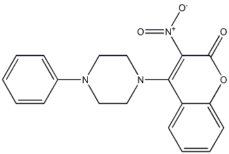 3-Nitro-4-(4-phenyl-1-piperazinyl)-2H-1-benzopyran-2-one 结构式