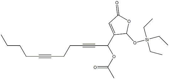 Acetic acid 1-[[2,5-dihydro-5-oxo-2-(triethylsiloxy)furan]-3-yl]-2,6-undecadiynyl ester Structure