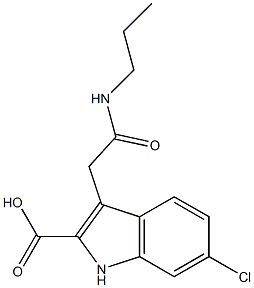 6-Chloro-3-[propylcarbamoylmethyl]-1H-indole-2-carboxylic acid,,结构式