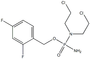 N,N-ビス(2-クロロエチル)ジアミドりん酸O-(2,4-ジフルオロベンジル) 化学構造式