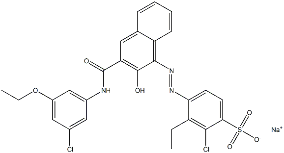  2-Chloro-3-ethyl-4-[[3-[[(3-chloro-5-ethoxyphenyl)amino]carbonyl]-2-hydroxy-1-naphtyl]azo]benzenesulfonic acid sodium salt