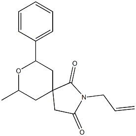 2-Allyl-7-methyl-9-phenyl-8-oxa-2-azaspiro[4.5]decane-1,3-dione Structure