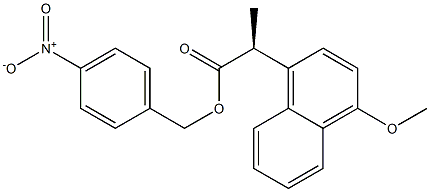 [S,(+)]-2-(4-Methoxy-1-naphtyl)propionic acid 4-nitrophenylmethyl ester Struktur