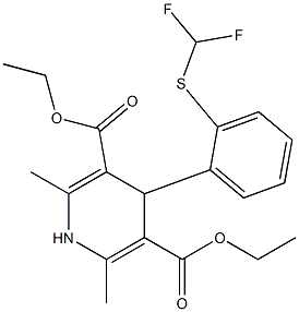 4-[o-(Difluoromethylthio)phenyl]-1,4-dihydro-2,6-dimethyl-3,5-pyridinedicarboxylic acid diethyl ester Structure