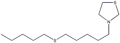 3-[5-(Pentylthio)pentyl]thiazolidine,,结构式