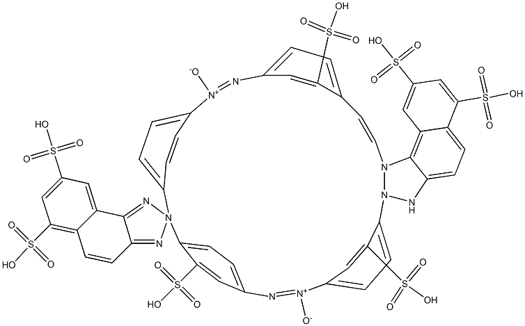 2,2'-[ONN-アゾキシビス[(2-スルホ-4,1-フェニレン)-2,1-エテンジイル(3-スルホ-4,1-フェニレン)-NNO-アゾキシ-4,1-フェニレン]]ビス[2H-ナフト[1,2-d]トリアゾール-6,8-ジスルホン酸] 化学構造式