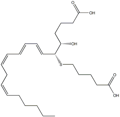 (5S,6R,7E,9E,11Z,14Z)-6-[[4-Carboxybutyl]thio]-5-hydroxy-7,9,11,14-icosatetraenoic acid Structure
