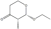 (2S,3S)-2-Ethoxy-3-methyl-2,3,5,6-tetrahydro-4H-pyran-4-one,,结构式