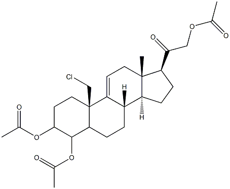 3,4,21-Tri(acetyloxy)-19-chloro-pregn-9(11)-en-20-one 结构式