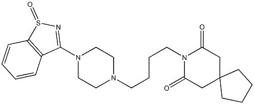 3-[4-[4-(7,9-Dioxo-8-azaspiro[4.5]decan-8-yl)butyl]-1-piperazinyl]-1,2-benzisothiazole 1-oxide Structure