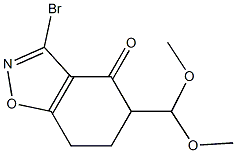 3-Bromo-4,5,6,7-tetrahydro-5-(dimethoxymethyl)-1,2-benzisoxazol-4-one,,结构式