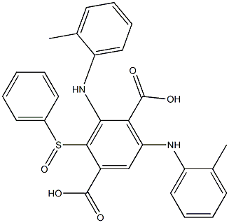 2-(Phenylsulfinyl)-3,5-di(o-toluidino)terephthalic acid Structure