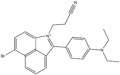 6-Bromo-1-(2-cyanoethyl)-2-[4-(diethylamino)phenyl]benz[cd]indol-1-ium,,结构式