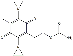 Carbamic acid 2-[2,5-bis(1-aziridinyl)-3,6-dioxo-4-ethyl-1,4-cyclohexadienyl]ethyl ester Structure