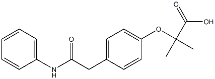2-[4-[2-(Phenylamino)-2-oxoethyl]phenoxy]-2-methylpropionic acid Struktur
