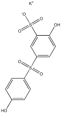 5-(4-ヒドロキシフェニルスルホニル)-2-ヒドロキシベンゼンスルホン酸カリウム 化学構造式