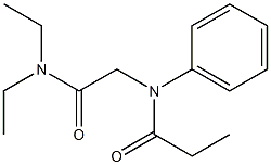 N-[(Diethylcarbamoyl)methyl]-N-phenylpropionamide 结构式