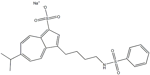 6-Isopropyl-3-[4-(phenylsulfonylamino)butyl]azulene-1-sulfonic acid sodium salt Struktur
