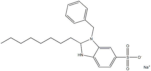 1-Benzyl-2,3-dihydro-2-octyl-1H-benzimidazole-6-sulfonic acid sodium salt Struktur