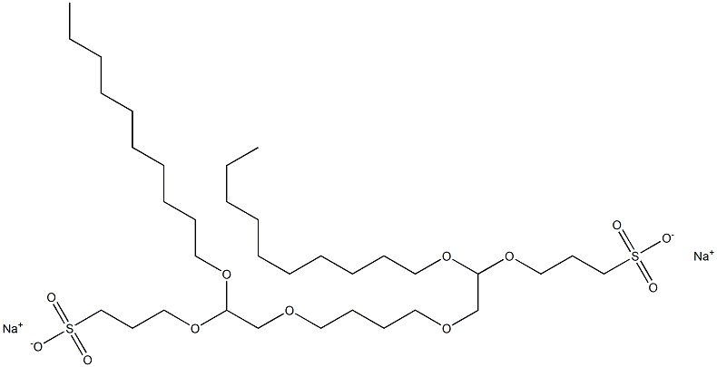 5,14-Di(decyloxy)-4,7,12,15-tetraoxaoctadecane-1,18-disulfonic acid disodium salt Structure