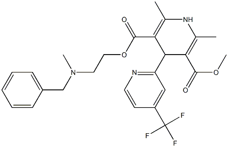 4-[4-(Trifluoromethyl)pyridin-2-yl]-1,4-dihydro-2,6-dimethylpyridine-3,5-dicarboxylic acid 3-methyl 5-[2-(N-methyl-N-benzylamino)ethyl] ester,,结构式