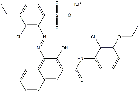 3-Chloro-4-ethyl-2-[[3-[[(2-chloro-3-ethoxyphenyl)amino]carbonyl]-2-hydroxy-1-naphtyl]azo]benzenesulfonic acid sodium salt