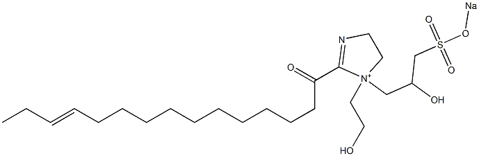 1-(2-Hydroxyethyl)-1-[2-hydroxy-3-(sodiooxysulfonyl)propyl]-2-(12-pentadecenoyl)-2-imidazoline-1-ium,,结构式