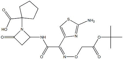 1-[2-Oxo-4-[2-[[(tert-butoxycarbonyl)methoxy]imino]-2-(2-aminothiazol-4-yl)acetylamino]azetidin-1-yl]cyclopentane-1-carboxylic acid Structure