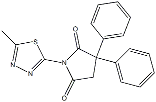 1-(5-Methyl-1,3,4-thiadiazol-2-yl)-3,3-diphenylpyrrolidine-2,5-dione,,结构式