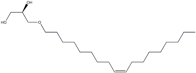 (R)-3-[[(Z)-9-オクタデセニル]オキシ]プロパン-1,2-ジオール 化学構造式