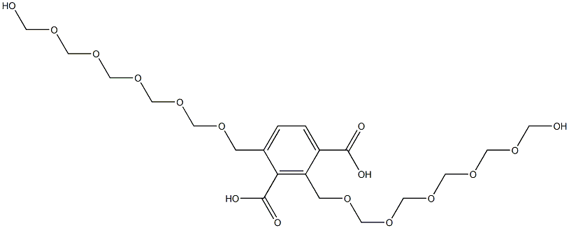 2,4-Bis(11-hydroxy-2,4,6,8,10-pentaoxaundecan-1-yl)isophthalic acid,,结构式