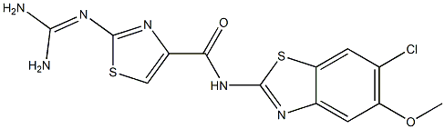 2-(Diaminomethyleneamino)-N-(6-chloro-5-methoxy-2-benzothiazolyl)thiazole-4-carboxamide Structure