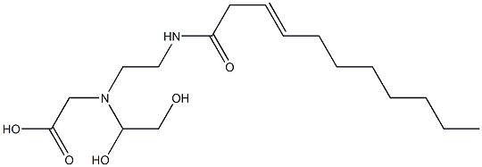 N-(1,2-ジヒドロキシエチル)-N-[2-(3-ウンデセノイルアミノ)エチル]アミノ酢酸 化学構造式