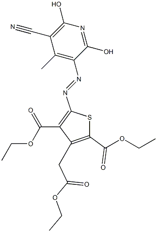 5-[(2,6-Dihydroxy-5-cyano-4-methyl-3-pyridinyl)azo]-2,4-bis(ethoxycarbonyl)-3-thiopheneacetic acid ethyl ester|