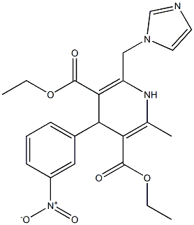 6-(1H-Imidazol-1-ylmethyl)-4-(3-nitrophenyl)-2-methyl-1,4-dihydropyridine-3,5-dicarboxylic acid 3-ethyl 5-ethyl ester Structure