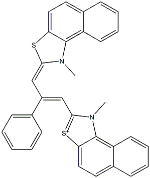 1-Methyl-2-[3-[1-methylnaphtho[1,2-d]thiazol-2(1H)-ylidene]-2-phenyl-1-propenyl]naphtho[1,2-d]thiazol-3-ium,,结构式