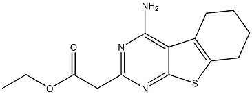 4-Amino-5,6,7,8-tetrahydro[1]benzothieno[2,3-d]pyrimidine-2-acetic acid ethyl ester,,结构式