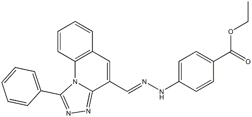 4-[2-[[1-フェニル[1,2,4]トリアゾロ[4,3-a]キノリン-4-イル]メチレン]ヒドラジノ]安息香酸エチル 化学構造式